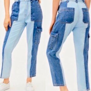 Pacsun Two Tone High Rise Utility Jeans